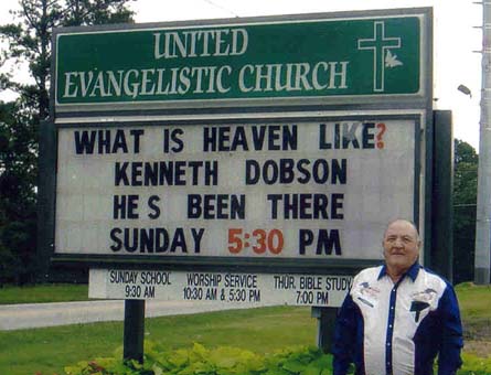 Kenneth Dobson, visiting United Evangelistic Church
