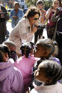 Oprah videotapes a group of daycare students