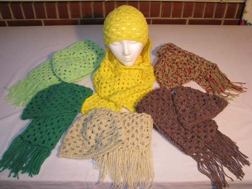 hats and scarfs crocheted by Nita hats and scarfs crocheted by Nita