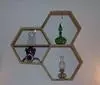 honeycomb shelves on wall